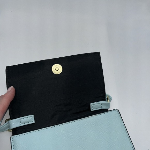 GUESS Mini Crossbody, Mint Green, Faux Leather,Laser Cut,Snap Flap,Phone Case - Picture 6 of 13
